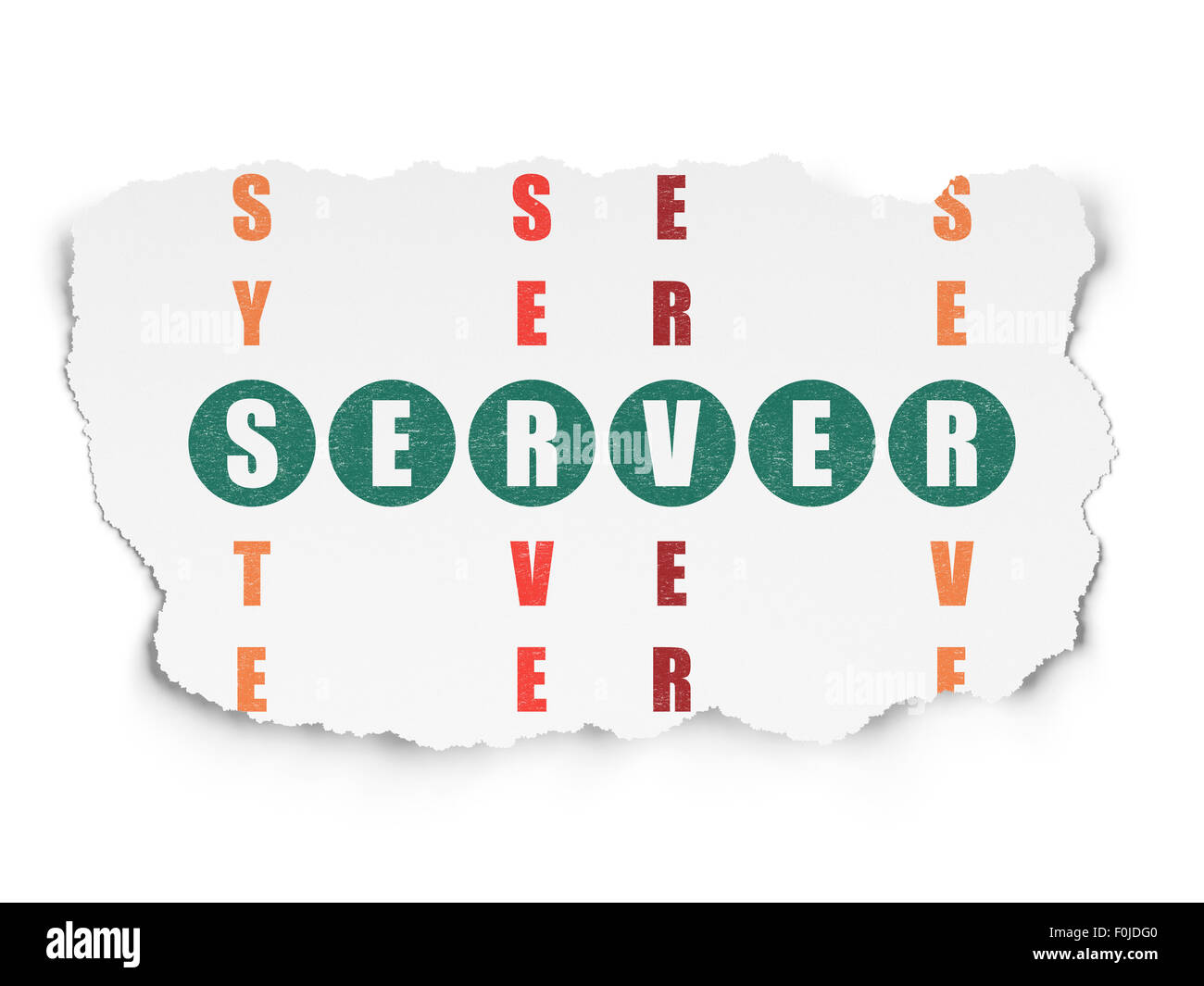  design concept word Server in solving Crossword Puzzle Stock Photo