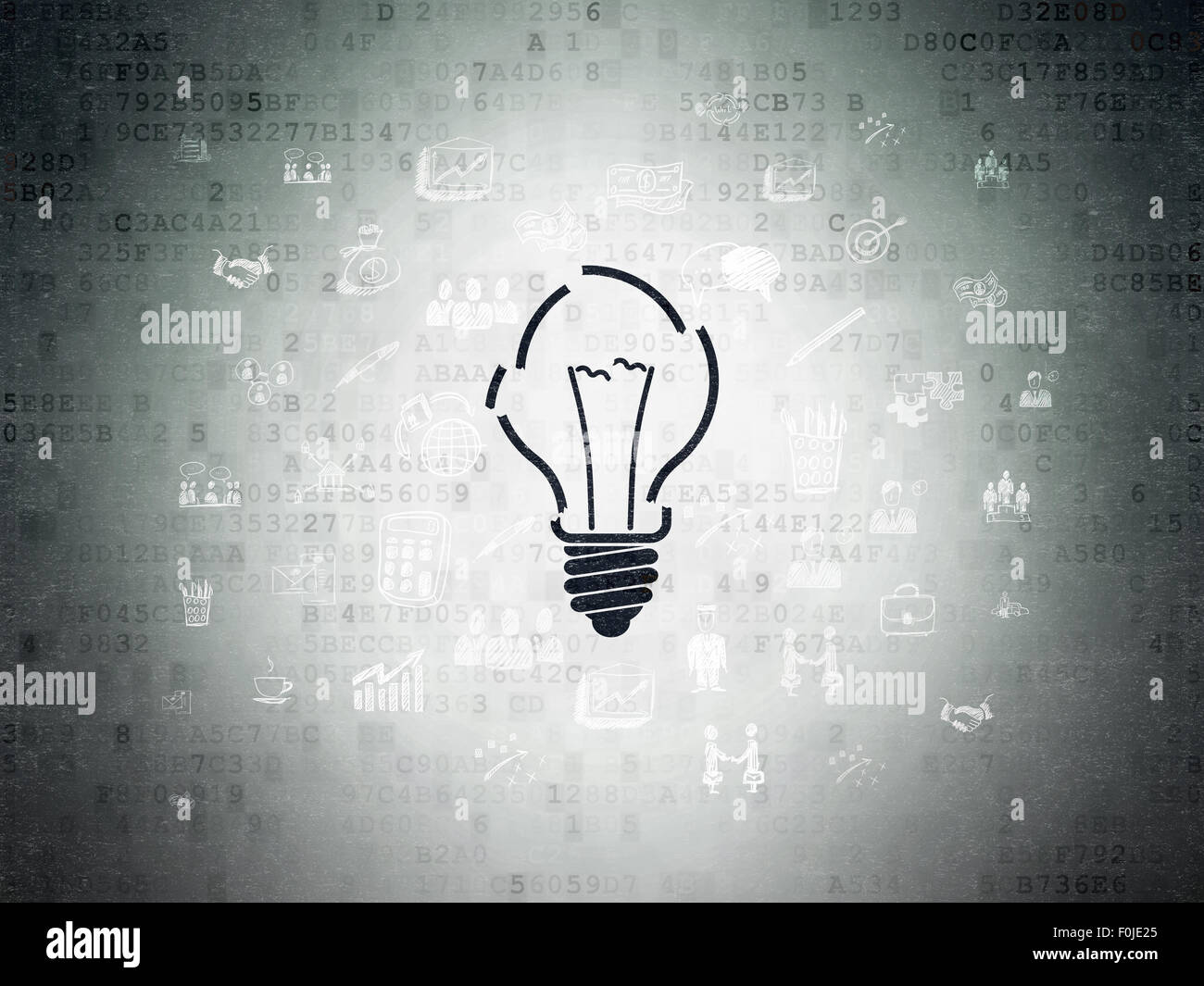 Finance concept: Light Bulb on Digital Paper background Stock Photo - Alamy