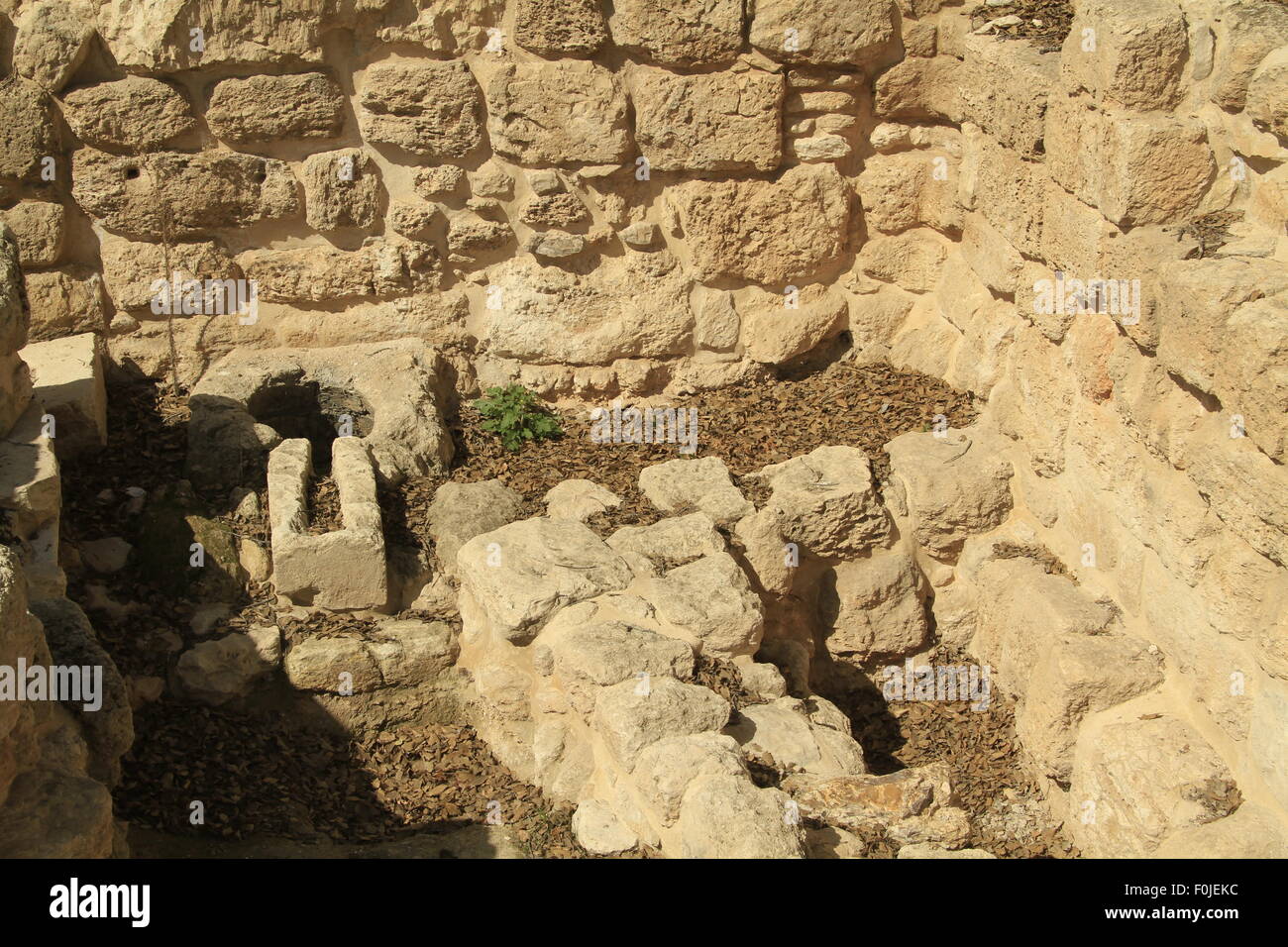 Remains from the Byzantine period at Ramat Rachel Archaeological Garden Stock Photo