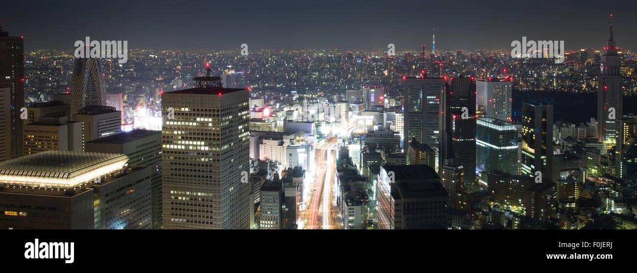 Incredible cityscape of tokyo by night, Japan Stock Photo