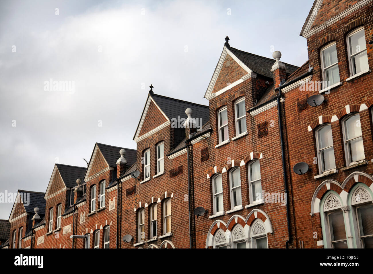 Row of Brick Terraced Houses Wandsworth London UK Stock Photo Alamy