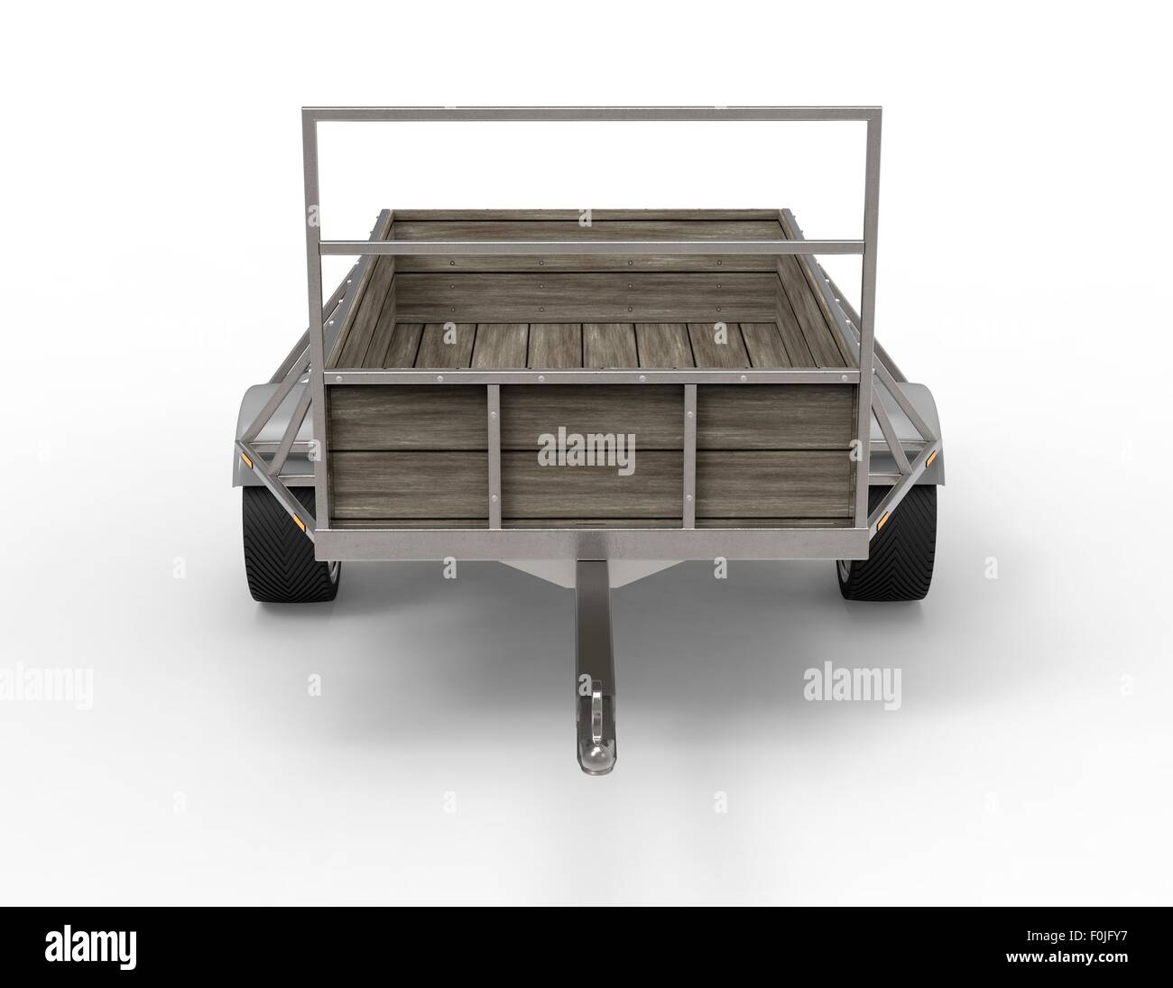 car trailer isolated on a white background. Stock Photo