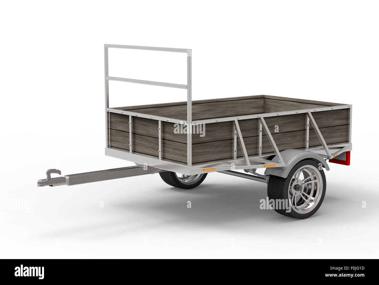 car trailer isolated on a white background. Stock Photo