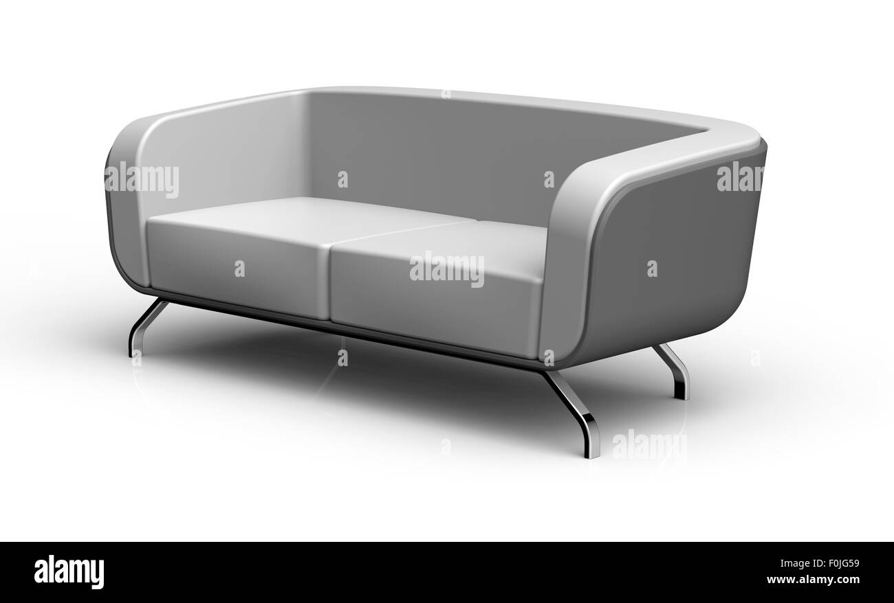 grey couch isolated on a white background Stock Photo Alamy