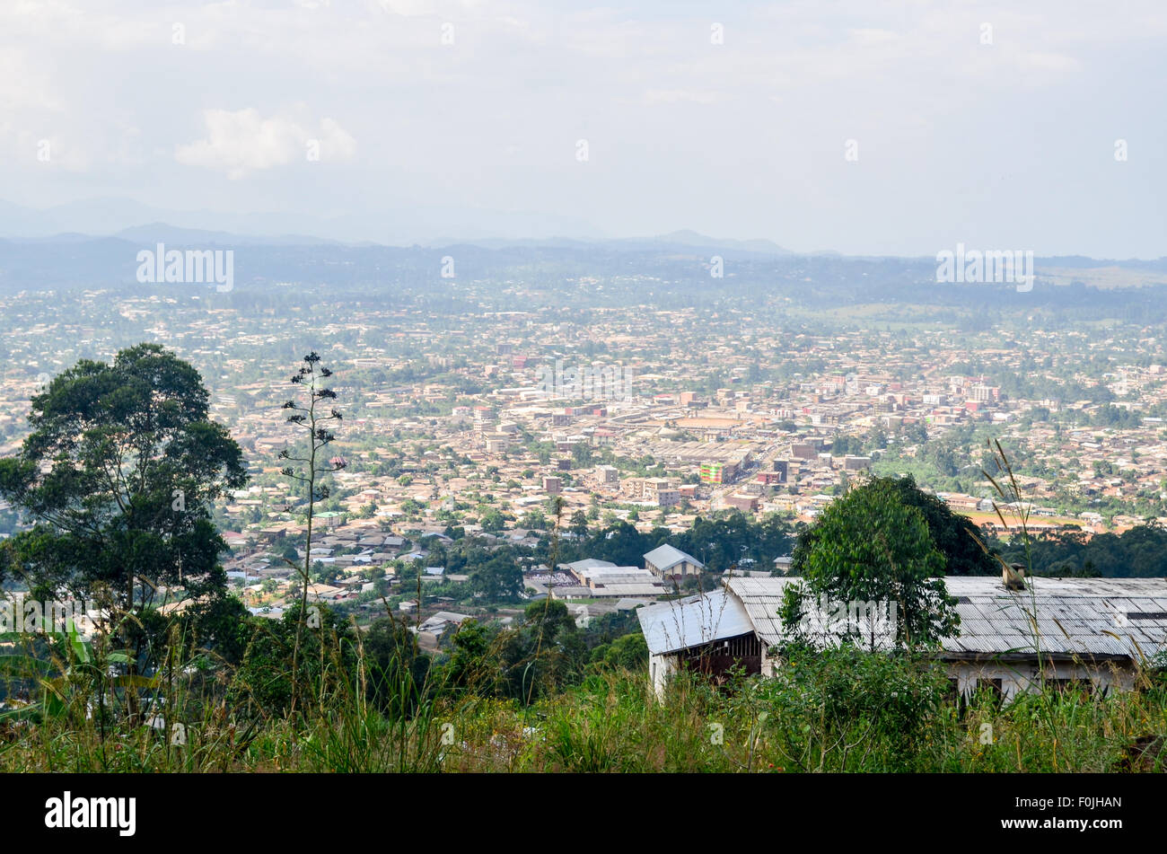 Aerial view of the city of Bamenda, Cameroon Stock Photo