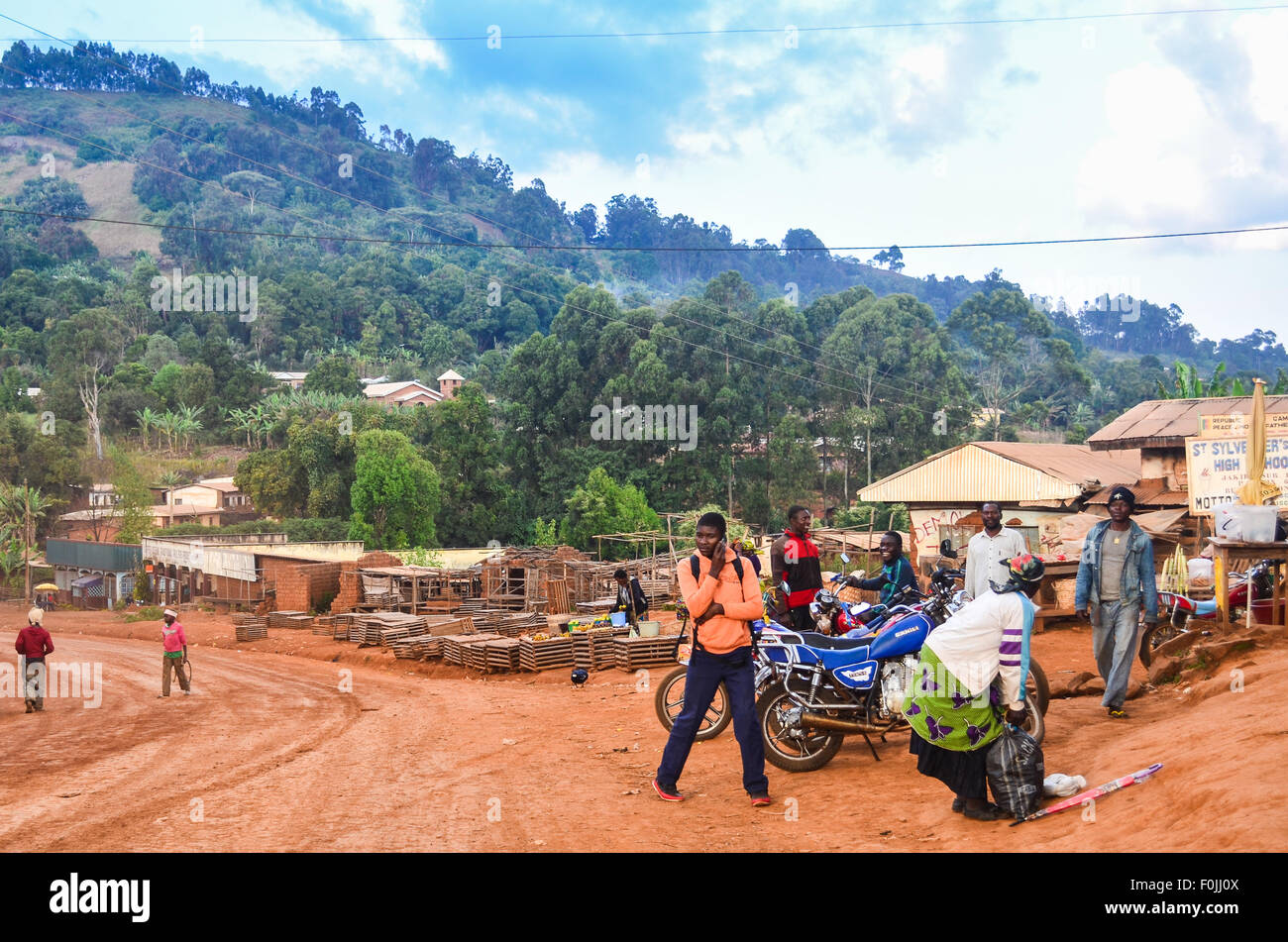 Jakiri crossroads in Cameroon Stock Photo
