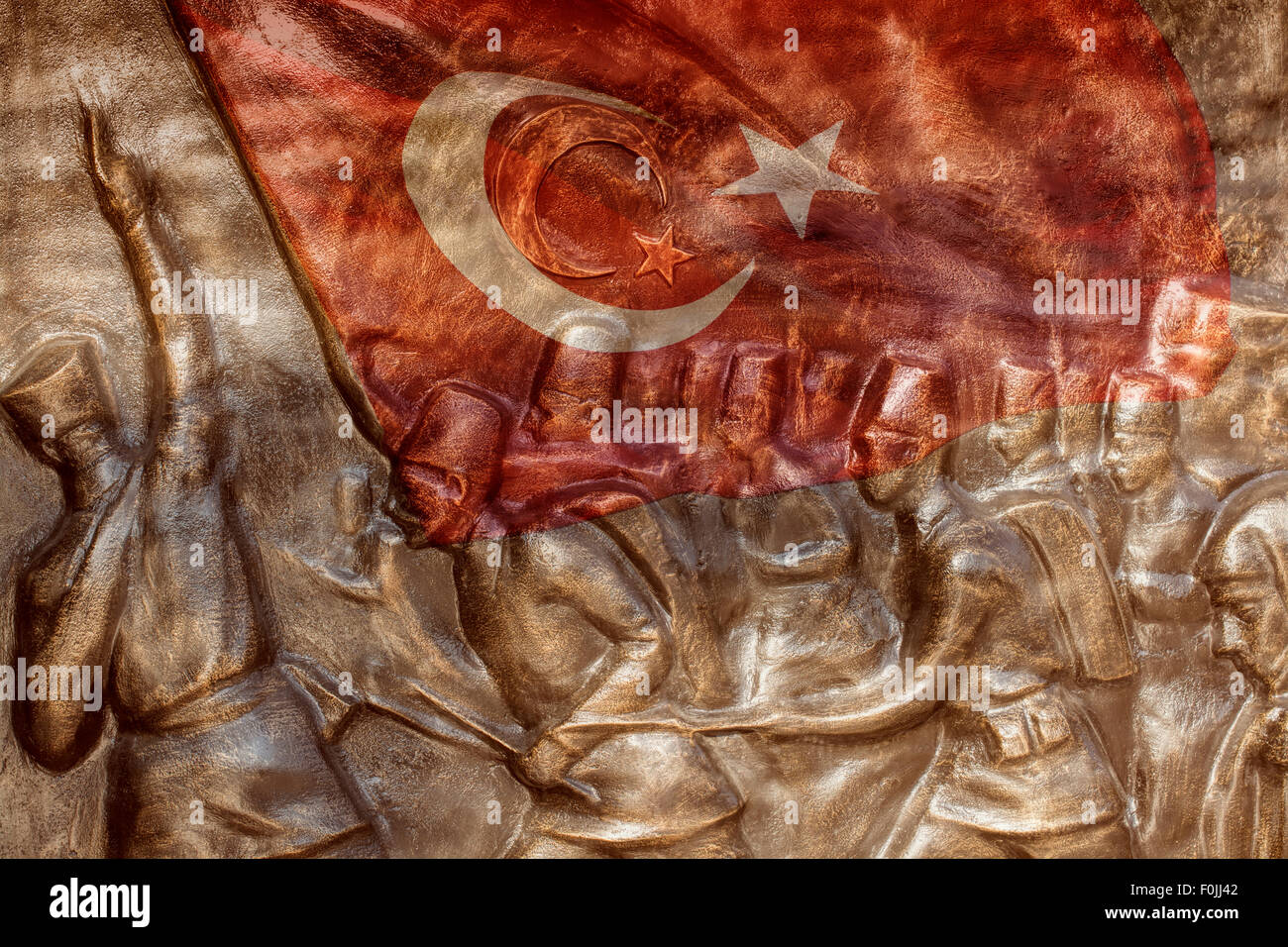 Great Turkish flag Stock Photo
