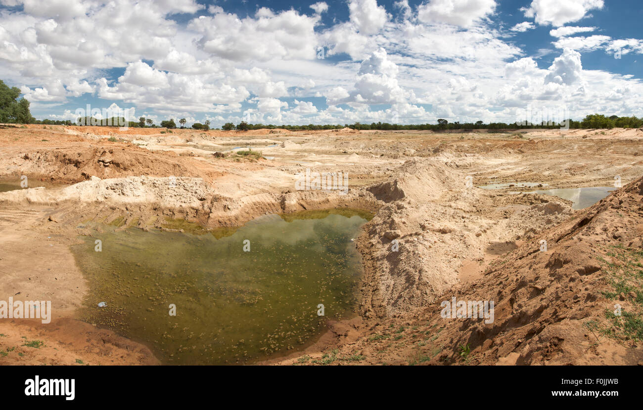 Panoramic view of a sandy area, future site for future real estate development in Namibia. Africa 2010 Stock Photo