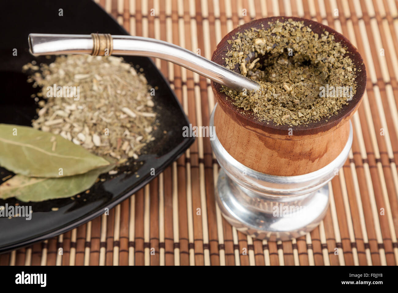 South American yerba mate (mate tea) dried leaves Stock Photo 86461852