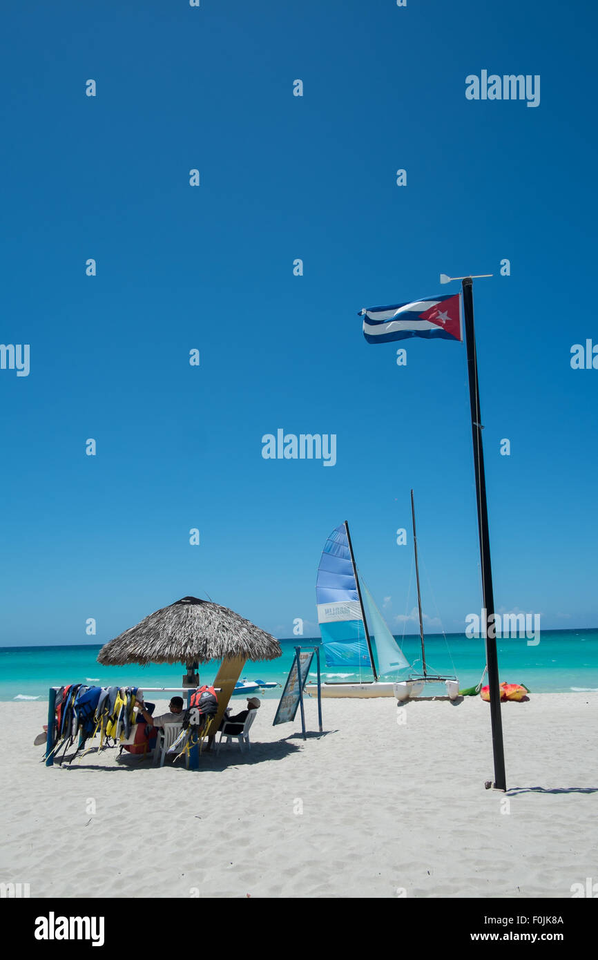 The Varadero resort in Cuba is renowned for its tropical beaches with white sands and crystal clear seas. Stock Photo