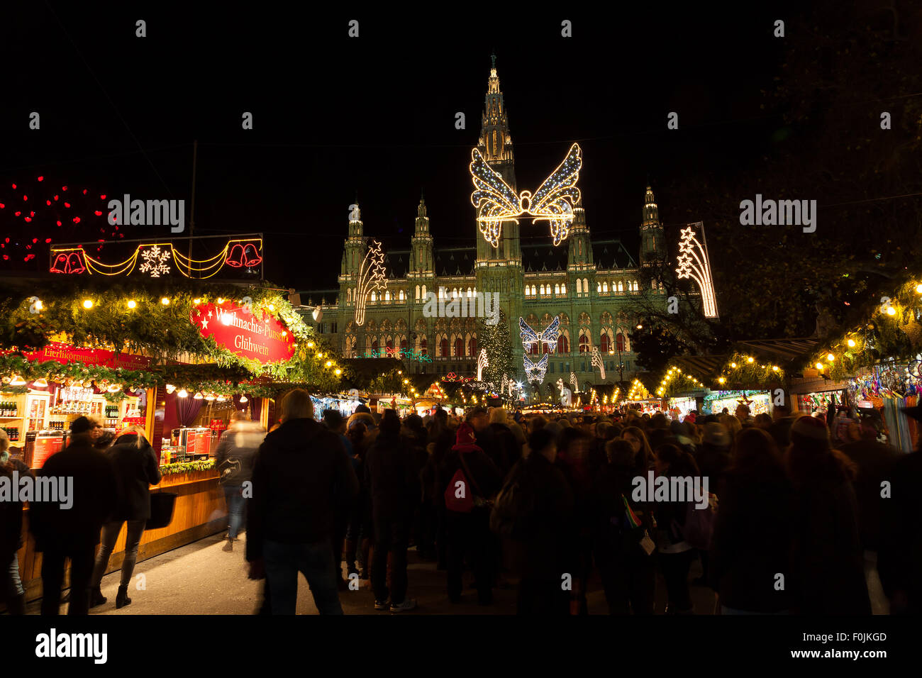 Rathaus Christmas Market Vienna Austria Stock Photo
