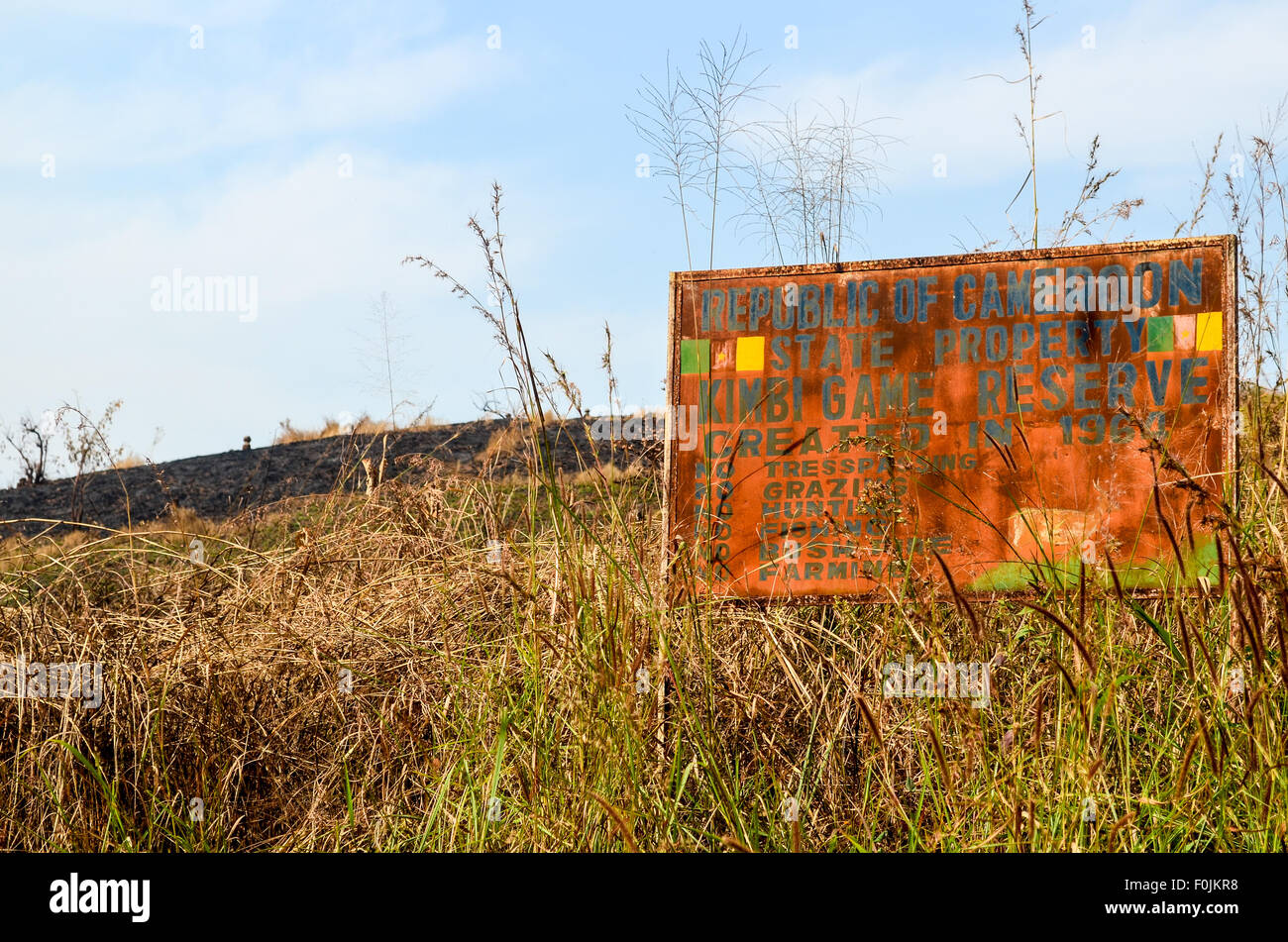 Abandoned Kimbi game reserve in Cameroon Stock Photo