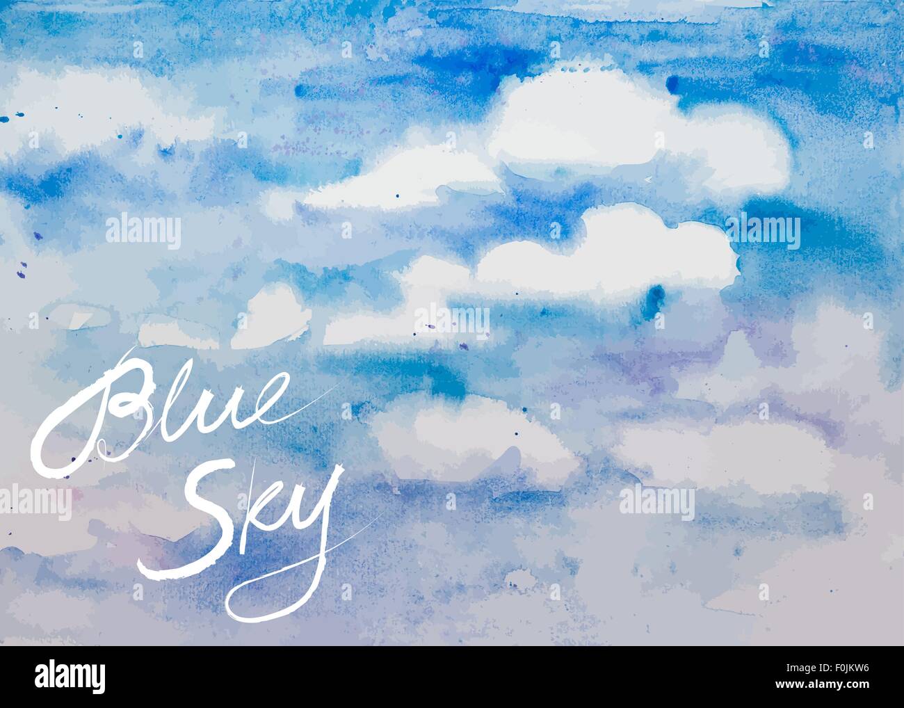 Vector Watercolor Blue Sky Stock Vector Image & Art - Alamy