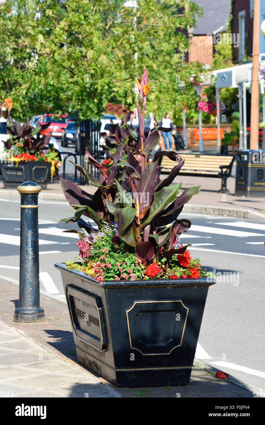 Large floral display on the roadside in Lytham, Lancashire Stock Photo