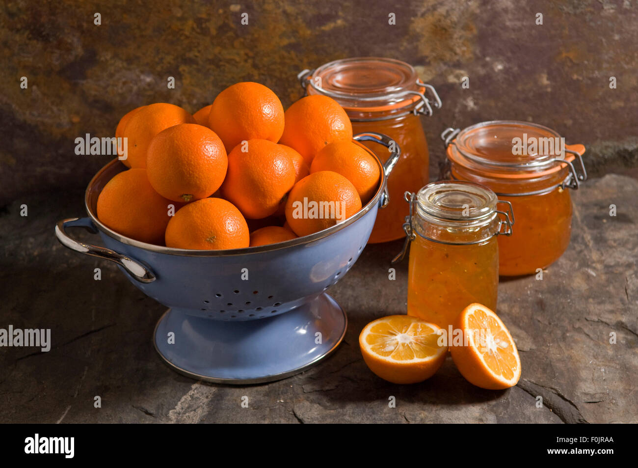 Marmalade making ingredients including Seville oranges Stock Photo Alamy