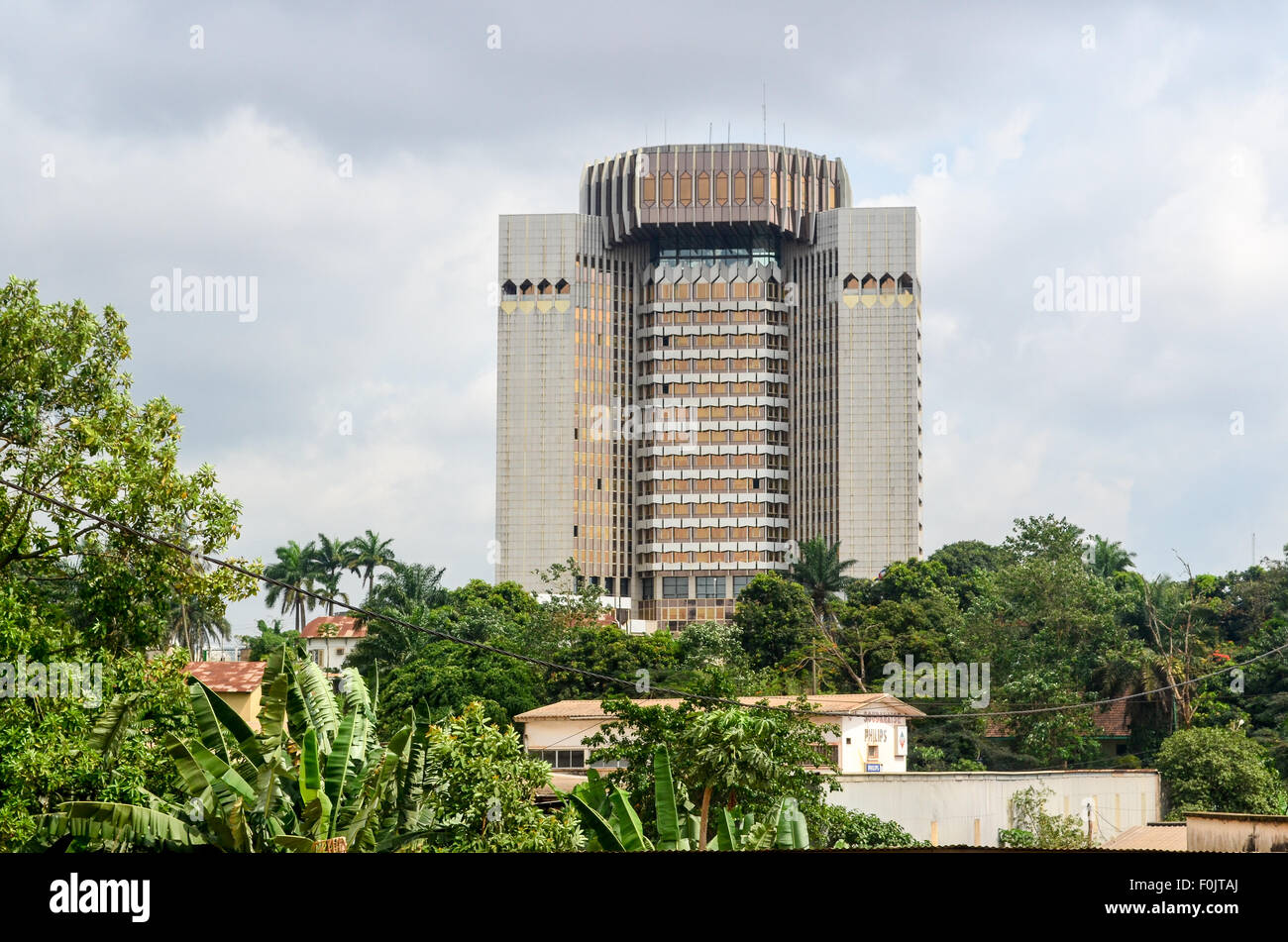 Headquarters of the BEAC (Banque des Etats de l'Afrique Centrale), Bank of Central African States, in Yaoundé, Cameroon Stock Photo