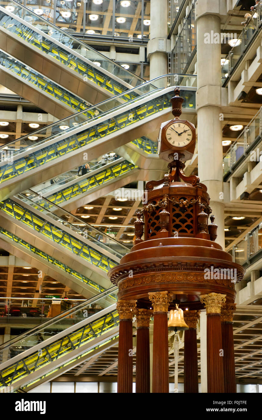 The Rostrum with the Lutine Bell in the Underwriting Room of the Lloyds