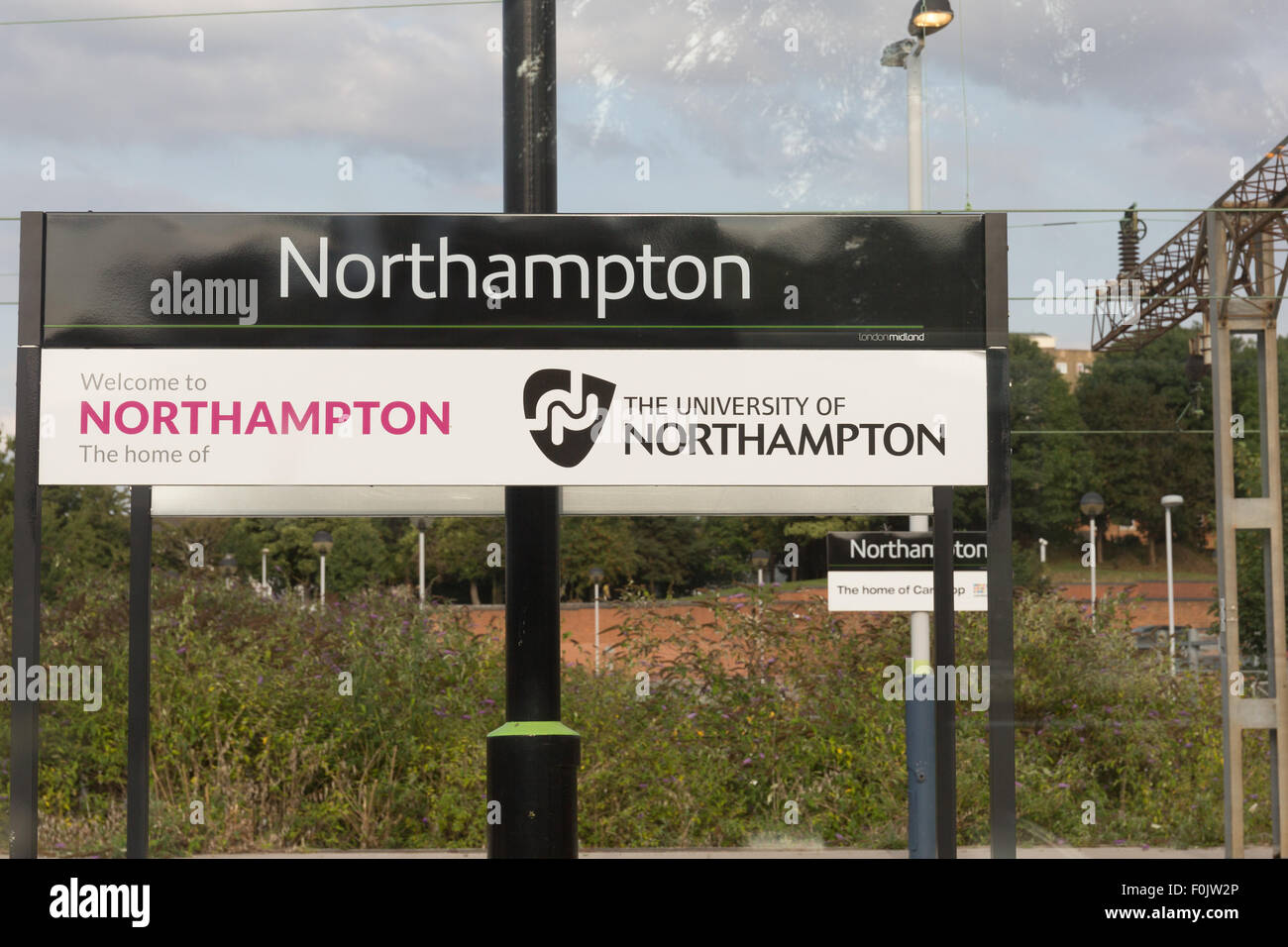 Northampton railway station platform, England Stock Photo Alamy