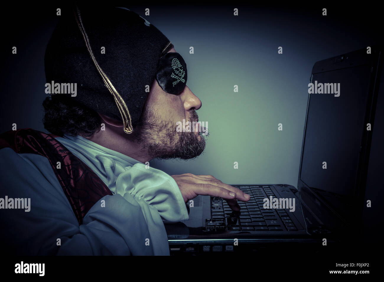 Spy computer security, hacker breaking into a laptop and violating ...
