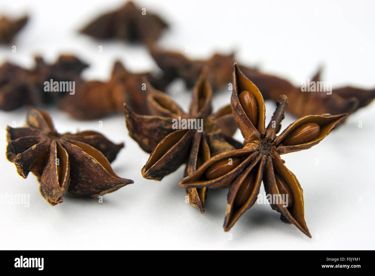 Anise star (Illicium verum) isolated on white background. Also called