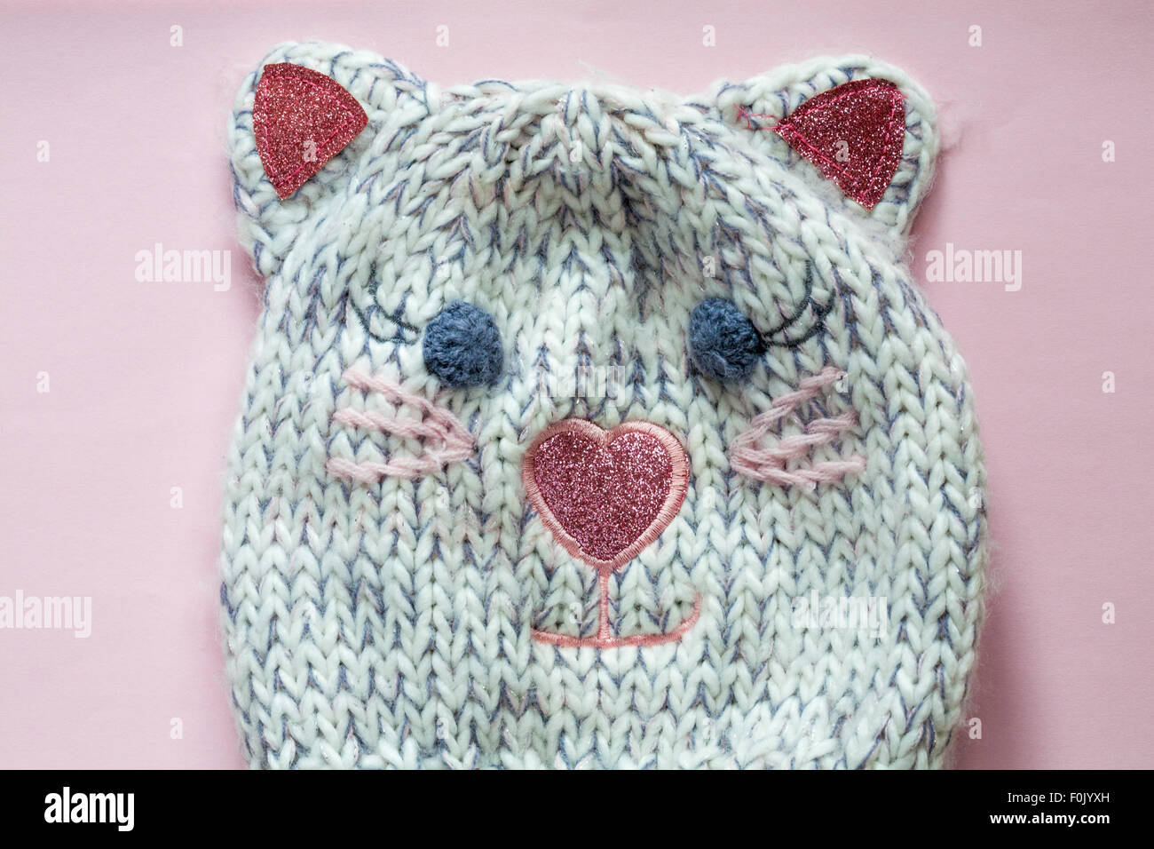 animal cat hat on pink background Stock Photo Alamy
