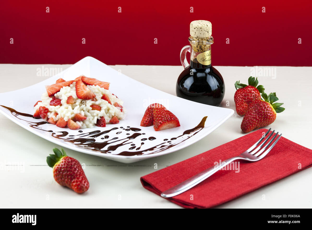 Strawberry risotto with traditional italian balsamic vinegar of Modena ... Strawberry risotto with traditional italian balsamic vinegar of Modena ...