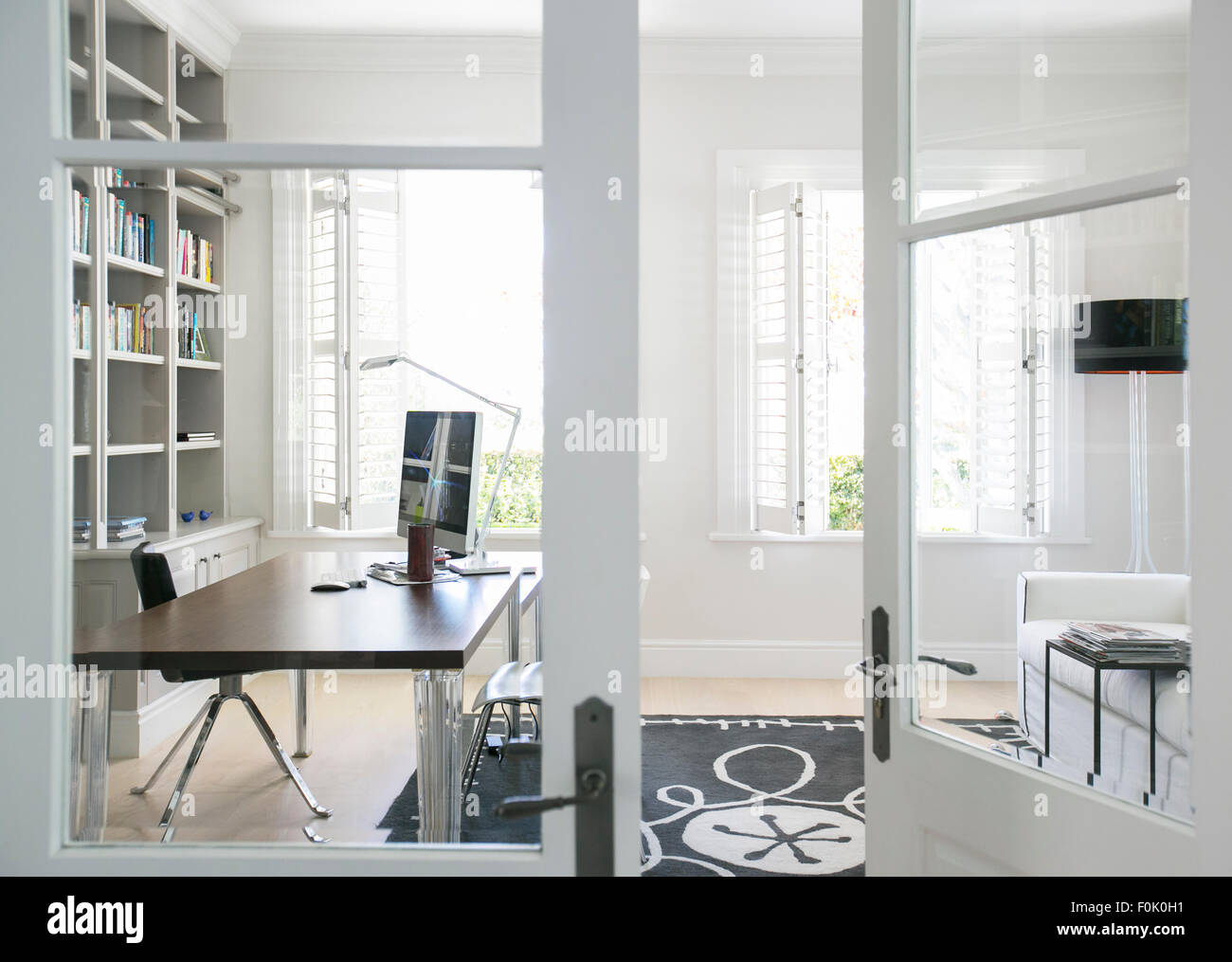 Doorway to luxury home office Stock Photo Alamy