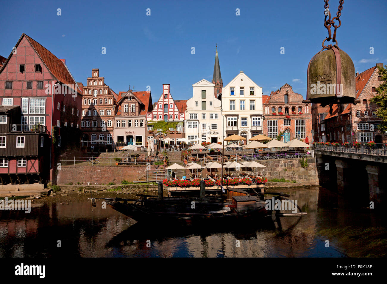 Stint Market and Lüneburg Old Harbour, Hanseatic Town of Lüneburg, Lower Saxony, Germany Stock Photo