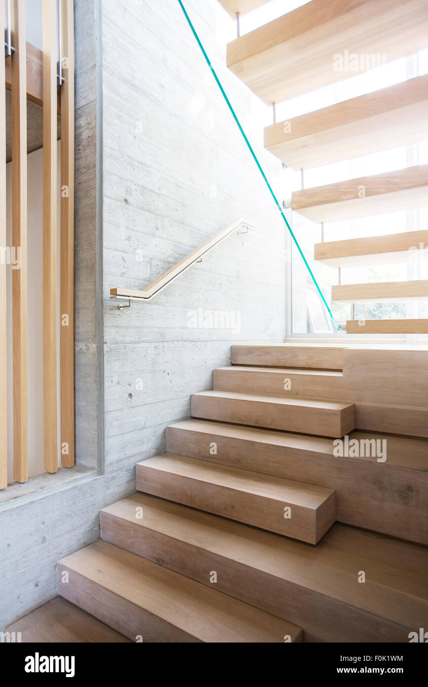 Modern staircase in luxury house Stock Photo
