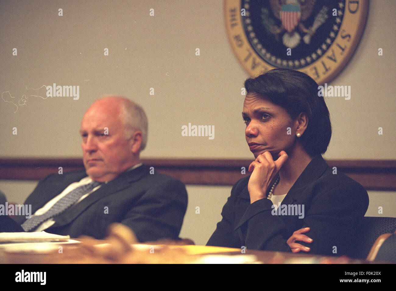 32 Vice President Cheney with Condoleezza Rice in the President's ...