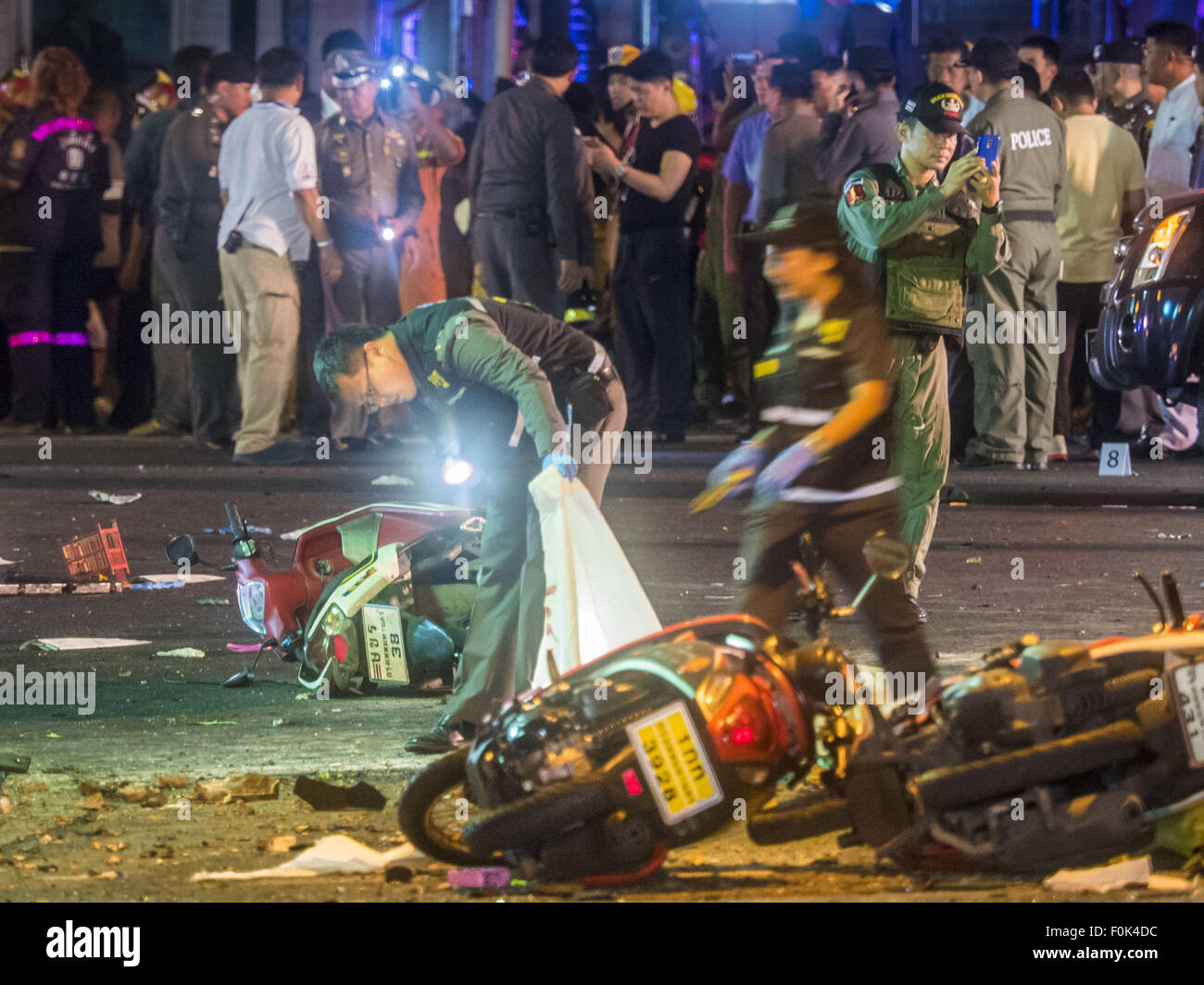 Bangkok, Bangkok, Thailand. 17th Aug, 2015. A Thai Police Officer Looks ...