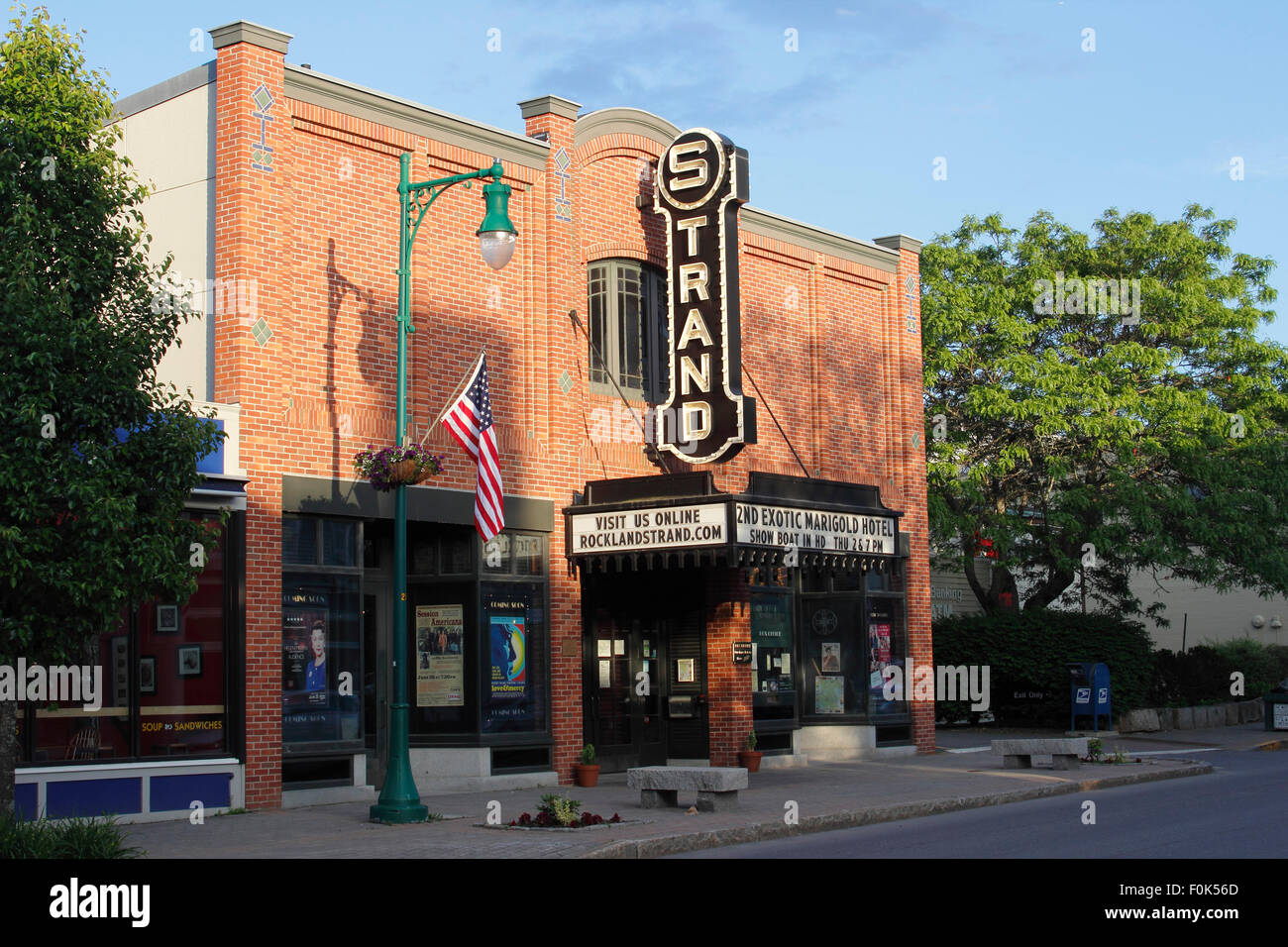 Classic American movie theater Rockland Harbor Maine New England USA Stock Photo