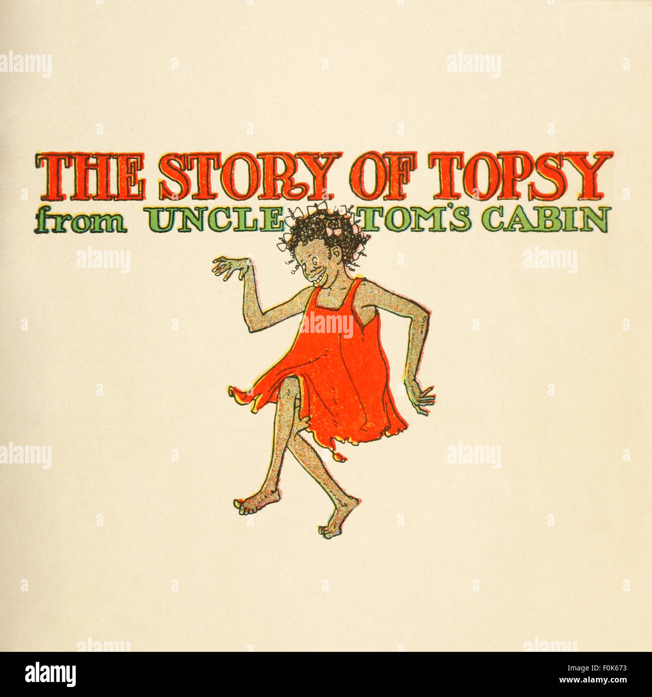 Title page from 'The Story of Topsy from Uncle Tom's Cabin' illustrated by John R. Neill (1877-1943) and published in 1908. See description for more information. Stock Photo