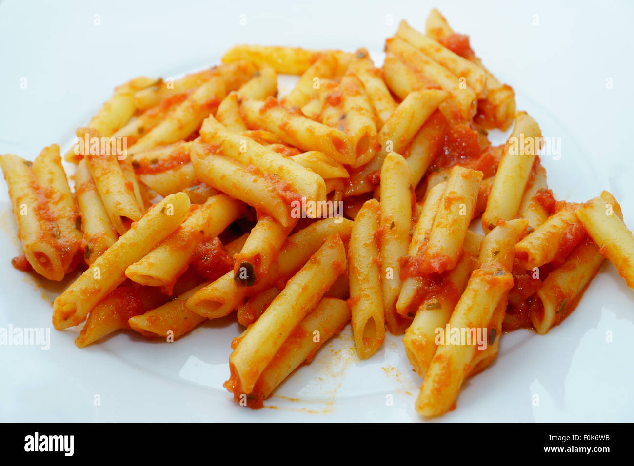 pasta, italian pasta, tomato, italian food, penne Stock Photo