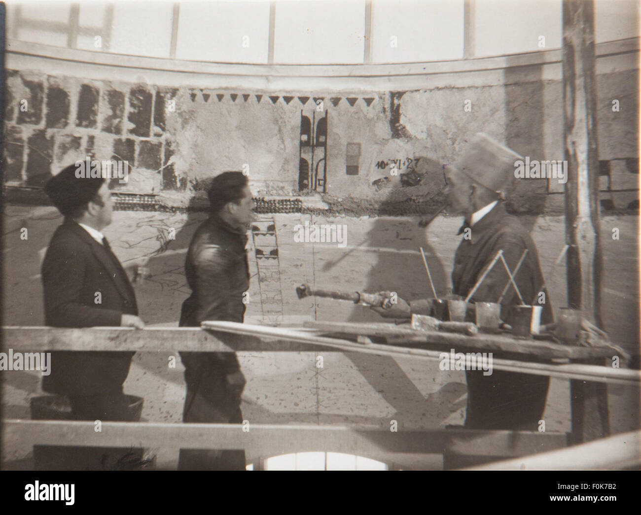 Akseli Gallen-Kallela, the renowned Finnish artist, is seen with two ...
