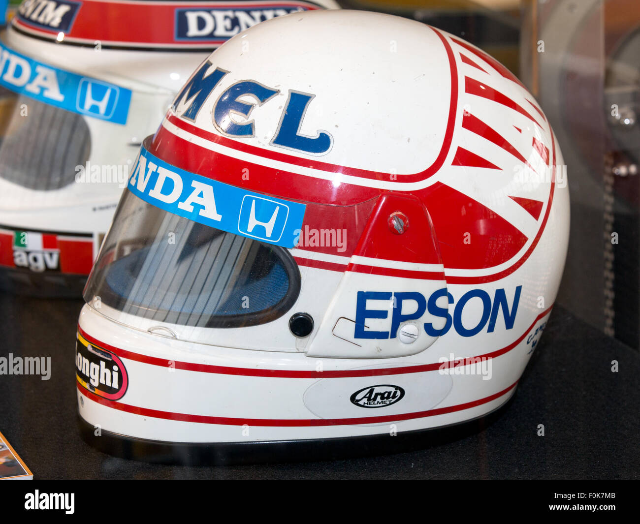 Satoru Nakajima helmet 2015 Honda Collection Hall Stock Photo