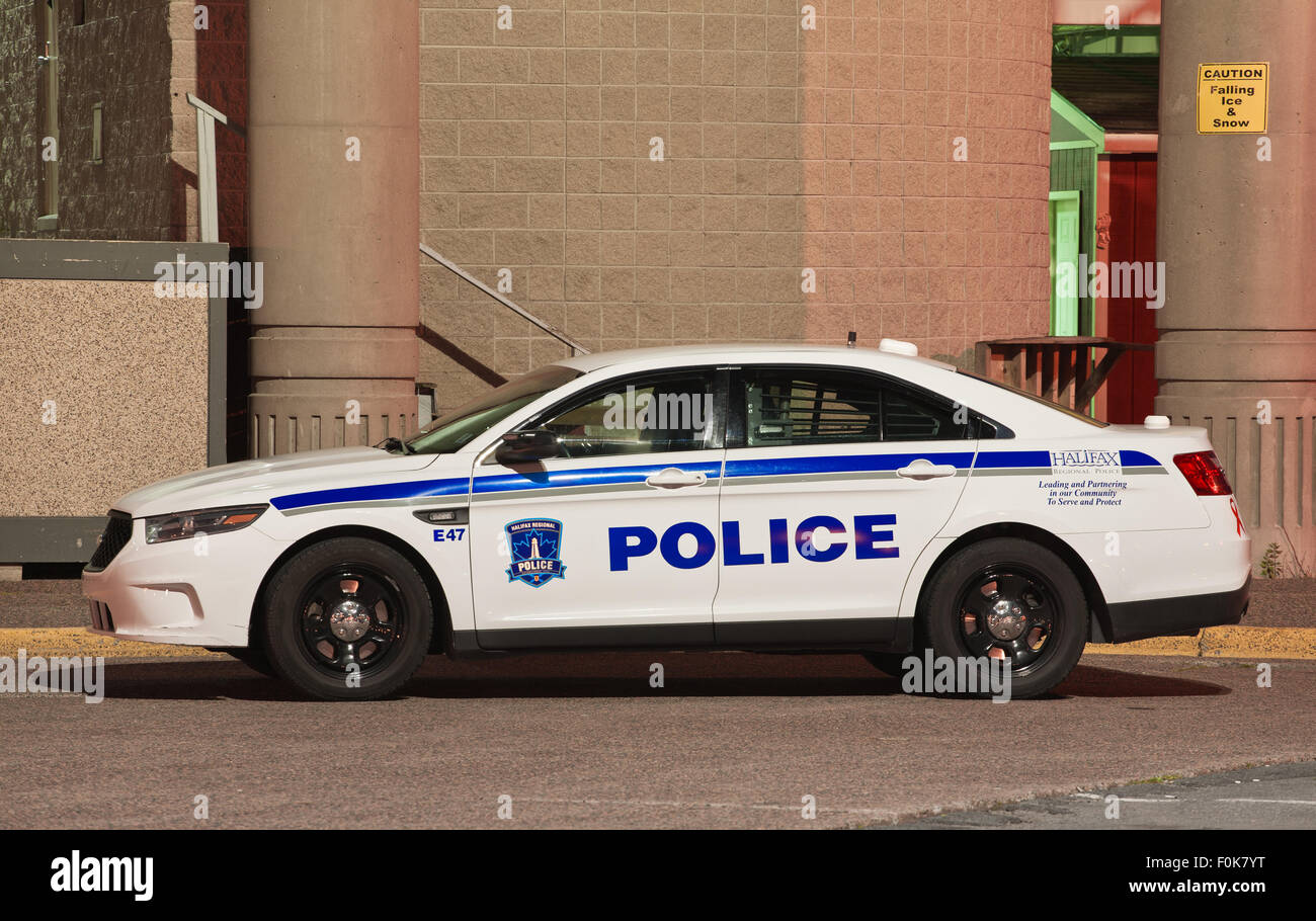DARTMOUTH, CANADA - AUGUST 16, 2015: Halifax Regional Police cruiser at night. Stock Photo