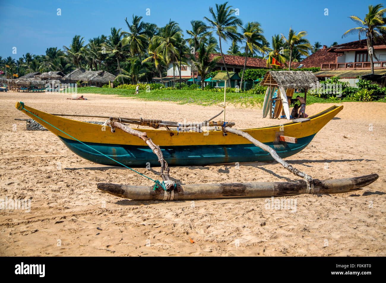 Traditional Sri Lankan fishing boat Stock Photo