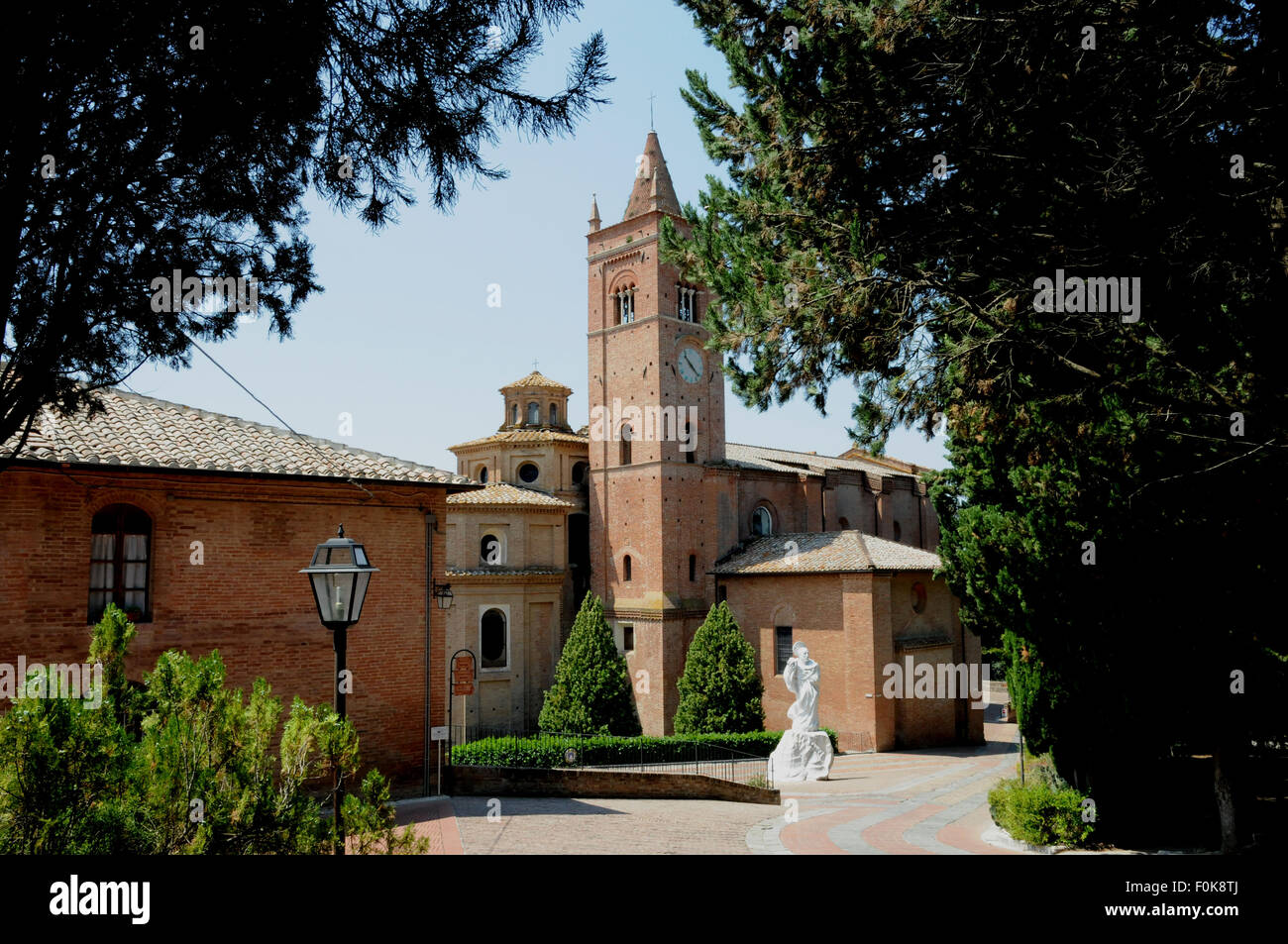The Abbazia di Monte Oliveto Maggiore, south of Siena, is situated in beautiful countryside southeast of the city. Stock Photo