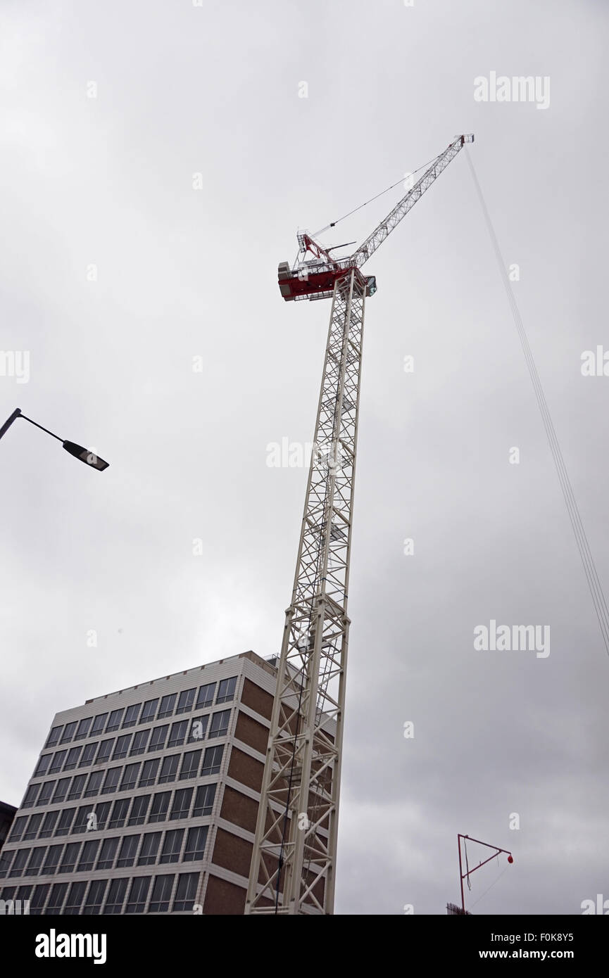 A tall crane on a building site, Sutton, Surrey Stock Photo