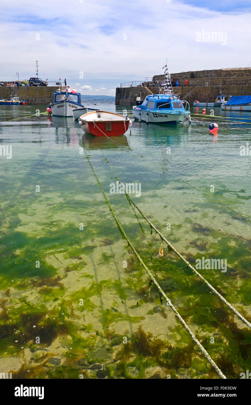 Vertical view of high tide in Mousehole, Cornwall Stock Photo Alamy