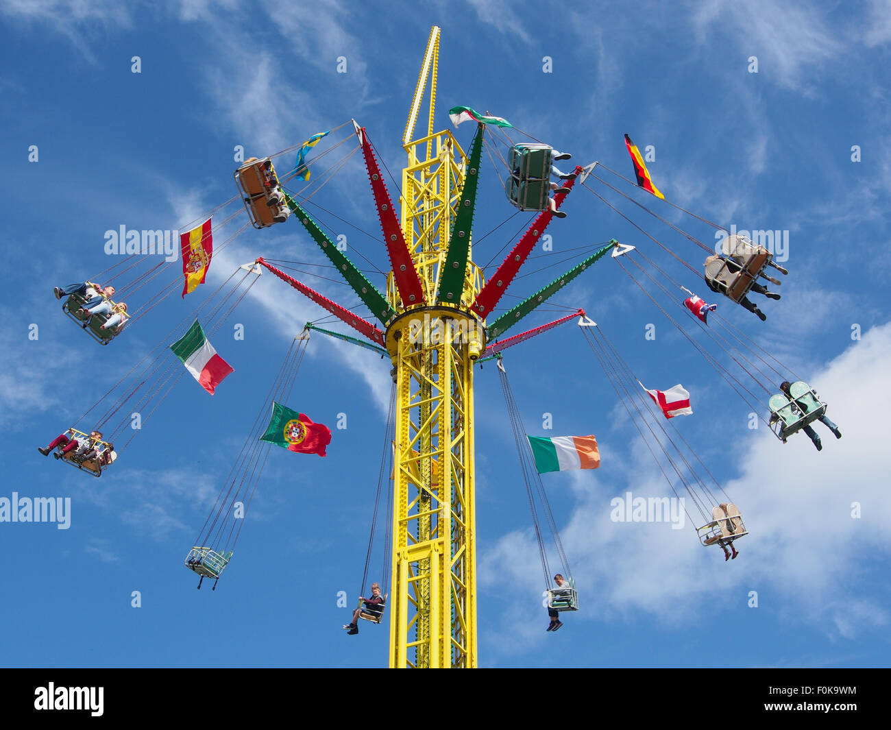 One of the fairground rides which fill the streets of Llandudno during