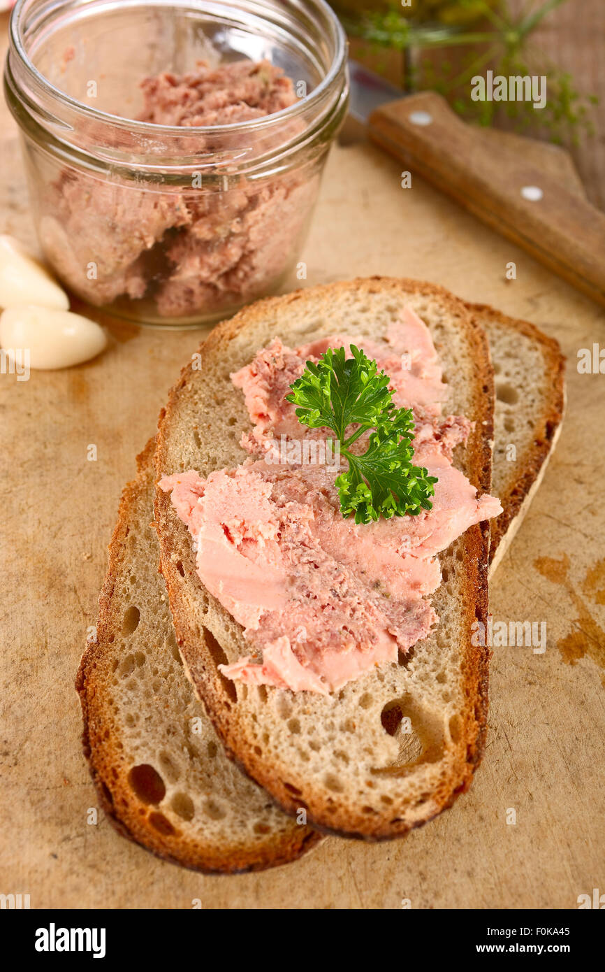 Meat bread spread Stock Photo Alamy