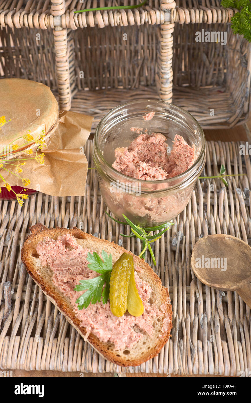 Meat bread spread Stock Photo Alamy