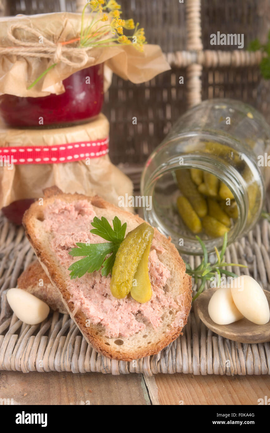Meat bread spread Stock Photo Alamy
