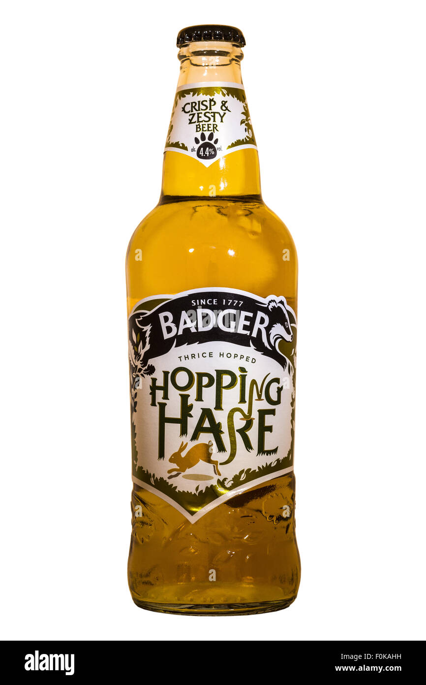 Hall & Woodhouse (Badger) Hopping Hare Bottled Beer - 2015. Stock Photo