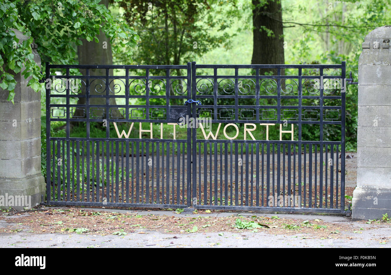 Gates of Whitworth Park in Darley Dale near Matlock Stock Photo Alamy