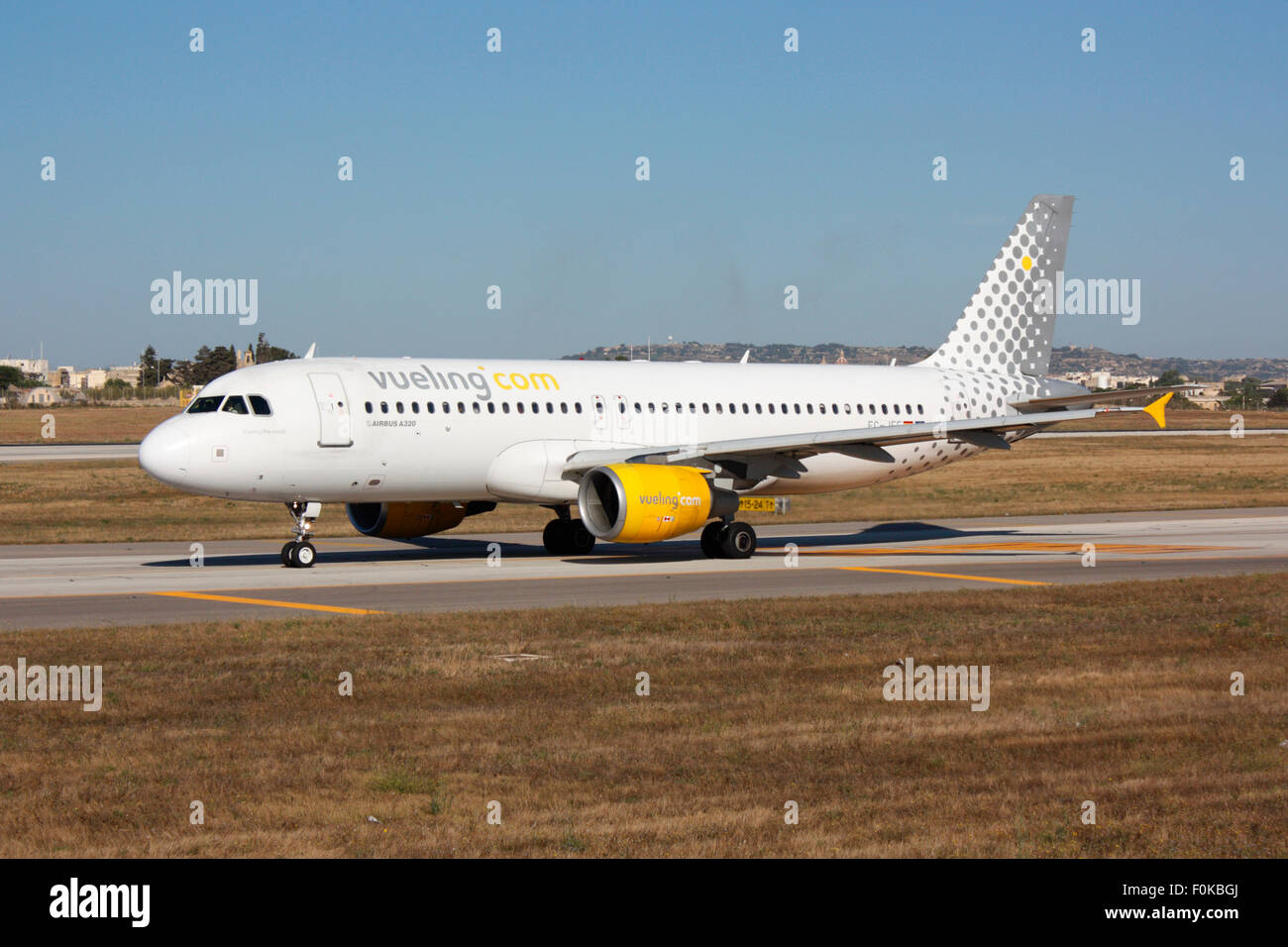 Airbus A320 jet plane belonging to the Spanish low cost airline Vueling