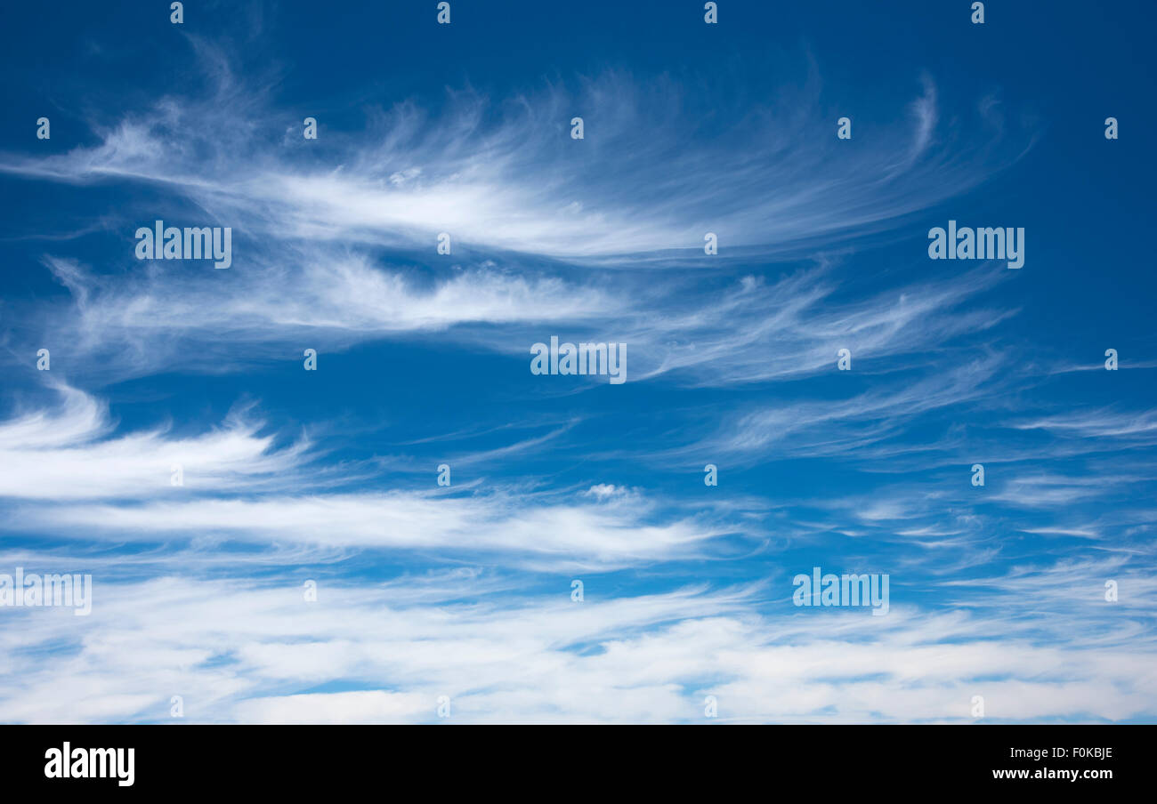 Weather, Beautiful whispy clouds against blue sky. Idaho Stock Photo