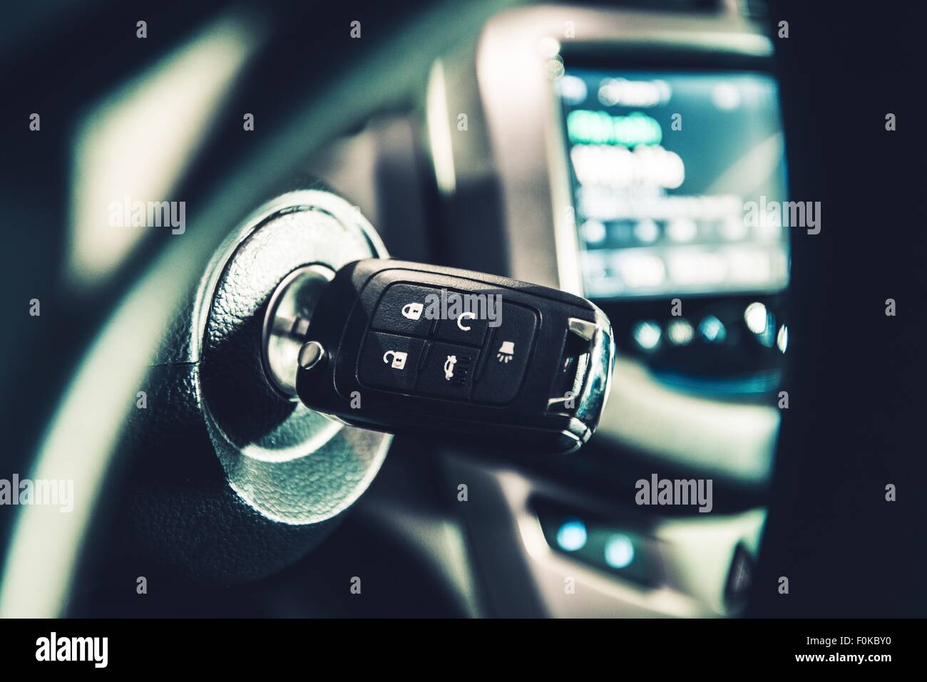 Modern Car Ignition Keys with Remote Alarm and Central Lock System